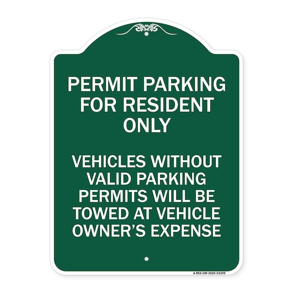 Parking Permit Permit Parking for Residents Only Vehicles Without Valid Parking Permi, GW-1824-23399